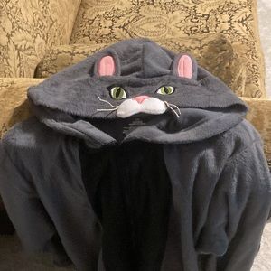 Hooded Cat Onesie Pajama Suit Loungewear / Sleepwear. For Halloween Size 2XL